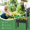 Giantex Raised Garden Bed, Metal Planter Box with Legs, Drain Hole, Outdoor Indoor Elevated Garden Box for Vegetable Flower Herb Fruit, Standing Raised Beds for Backyard Porch Balcony Green(Black)
