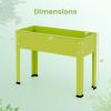 Giantex Raised Garden Bed, Metal Planter Box with Legs, Drain Hole, Outdoor Indoor Elevated Garden Box for Vegetable Flower Herb Fruit, Standing Raised Beds for Backyard Porch Balcony Green(Green)