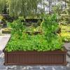 Giantex Raised Garden Bed, Planter for Flower Vegetables, Outdoor Plant Box Patio Backyard, Easy Assembly (48.5”Lx48.5”Wx12”H, Brown)(Brown)