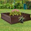 Giantex Raised Garden Bed, Planter for Flower Vegetables, Outdoor Plant Box Patio Backyard, Easy Assembly (48.5”Lx48.5”Wx12”H, Brown)(Brown)