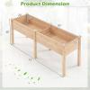 Giantex Raised Garden Bed, Planter for Flower Vegetables, Outdoor Plant Box Patio Backyard, Easy Assembly (48.5”Lx48.5”Wx12”H, Brown)(Natural)