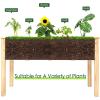 Giantex Raised Garden Bed, Planter for Flower Vegetables, Outdoor Plant Box Patio Backyard, Easy Assembly (48.5”Lx48.5”Wx12”H, Brown)(Wood)
