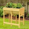 Giantex Raised Garden Bed, Planter for Flower Vegetables, Outdoor Plant Box Patio Backyard, Easy Assembly (48.5”Lx48.5”Wx12”H, Brown)(Yellow)