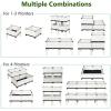 Giantex Raised Garden Bed, Set of 4 Planter Raised Beds Kits with Drain Holes for Fruit Flowers Vegetables, Outdoor Elevated Planting Box for Lawn Patio Balcony, Easy Assembly, Rattan-Like Look, White(White)