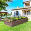 Giantex Raised Garden Bed, Wood Planter Box, Outdoor Planting Bed for Vegetable Flower, Rectangular Planter for Patio and Lawn 47”Lx24”Wx9”H, (Brown)(47”Lx24’W’x9”H)