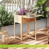 Giantex Raised Garden Bed on Wheels, Wood Planter Box with Legs, Liner, Drain Holes, Elevated Garden Bed for Vegetables, Standing Garden Container for Backyard, Patio, 47.5″ LX 23.5″ WX 33″ H(25″x26.5″x29.5″)