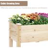 Giantex Raised Garden Bed on Wheels, Wood Planter Box with Legs, Liner, Drain Holes, Elevated Garden Bed for Vegetables, Standing Garden Container for Backyard, Patio, 47.5″ LX 23.5″ WX 33″ H(47.5″x17″x20″)