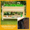 Giantex Raised Garden Bed on Wheels, Wood Planter Box with Legs, Liner, Drain Holes, Elevated Garden Bed for Vegetables, Standing Garden Container for Backyard, Patio, 47.5″ LX 23.5″ WX 33″ H(47.5″x23.5″x33″)