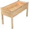 Giantex Raised Garden Bed on Wheels, Wood Planter Box with Legs, Liner, Drain Holes, Elevated Garden Bed for Vegetables, Standing Garden Container for Backyard, Patio, 47.5″ LX 23.5″ WX 33″ H(49″x23″x30″)