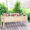 Giantex Raised Garden Bed on Wheels, Wood Planter Box with Legs, Liner, Drain Holes, Elevated Garden Bed for Vegetables, Standing Garden Container for Backyard, Patio, 47.5″ LX 23.5″ WX 33″ H(47.5″x17″x20″)