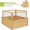 Giantex Raised Garden Bed with Fence, Wood Planter Raised Bed with Critter Guard Fence, 9 Grids Plant Container, Outdoor Plant Box for Garden Patio Backyard Balcony (42″ Lx42 Wx32.5 H)(42″LX42″WX32.5″H)