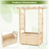 Giantex Raised Garden Bed with Sided Trellis & Hanging Roof, Wood Planter Box, Freestanding Garden Planter Raised Bed for Flowers Herbs Climbing Vines 44”x14”x45” (L x W x H)(1)