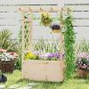 Giantex Raised Garden Bed with Sided Trellis & Hanging Roof, Wood Planter Box, Freestanding Garden Planter Raised Bed for Flowers Herbs Climbing Vines 44”x14”x45” (L x W x H)(2)