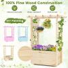 Giantex Raised Garden Bed with Sided Trellis & Hanging Roof, Wood Planter Box, Freestanding Garden Planter Raised Bed for Flowers Herbs Climbing Vines 44”x14”x45” (L x W x H)(2)