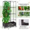 Giantex Raised Garden Bed with Tomato Cages, 67” Adjustable Height, Self Watering Planter Garden Box with Wheels, Trellis for Climbing Plants Vegetable Flower(1)