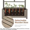 Giantex Raised Garden Bed with Trellis, Wood Planter Box for Flower Climbing, Standing Vertical Indoor Outdoor Plant Container for Garden Balcony Patio Yard Porch, 31.5″x16″x68″(Gray)