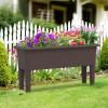 Giantex Raised Garden Beds Outdoor Set of 2, Self-Watering Planter Box with Detachable Legs & Drainage Hole, Outdoor Raised Container for Vegetable Fruit Herbs, 31.5”Lx12”Wx16”H, Easy Assembly (Brown)(Brown)