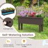 Giantex Raised Garden Beds Outdoor Set of 2, Self-Watering Planter Box with Detachable Legs & Drainage Hole, Outdoor Raised Container for Vegetable Fruit Herbs, 31.5”Lx12”Wx16”H, Easy Assembly (Brown)(Brown)