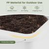 Giantex Raised Garden Beds Outdoor Set of 2, Self-Watering Planter Box with Detachable Legs & Drainage Hole, Outdoor Raised Container for Vegetable Fruit Herbs, 31.5”Lx12”Wx16”H, Easy Assembly (Brown)(White)