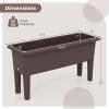 Giantex Raised Garden Beds Outdoor Set of 2, Self-Watering Planter Box with Detachable Legs & Drainage Hole, Outdoor Raised Container for Vegetable Fruit Herbs, 31.5”Lx12”Wx16”H, Easy Assembly (Brown)(Brown)
