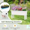 Giantex Raised Garden Beds Outdoor Set of 2, Self-Watering Planter Box with Detachable Legs & Drainage Hole, Outdoor Raised Container for Vegetable Fruit Herbs, 31.5”Lx12”Wx16”H, Easy Assembly (Brown)(White)
