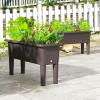 Giantex Raised Garden Beds Outdoor Set of 2, Self-Watering Planter Box with Detachable Legs & Drainage Hole, Outdoor Raised Container for Vegetable Fruit Herbs, 31.5”Lx12”Wx16”H, Easy Assembly (Brown)(Brown)