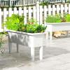 Giantex Raised Garden Beds Outdoor Set of 2, Self-Watering Planter Box with Detachable Legs & Drainage Hole, Outdoor Raised Container for Vegetable Fruit Herbs, 31.5”Lx12”Wx16”H, Easy Assembly (Brown)(White)