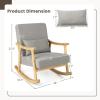 Giantex Rocking Chair Nursery, Indoor Rocker Arm Chair w/Rubber Wood Armrests, Wide Backrest & Padded Seat Cushion, Soft Lumbar Pillow, Upholstered Accent Glider Chair for Living Room Bedroom