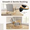 Giantex Rocking Chair Nursery, Indoor Rocker Arm Chair w/Rubber Wood Armrests, Wide Backrest & Padded Seat Cushion, Soft Lumbar Pillow, Upholstered Accent Glider Chair for Living Room Bedroom