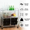 Giantex Rolling Storage Cart w/ 4 Drawers 2 Shelves Metal Rack Shelf Home Office School Beauty Salon Utility Organizer Cart with Wheels (Blue & Green)(Black)