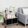 Giantex Rolling Storage Cart w/ 4 Drawers 2 Shelves Metal Rack Shelf Home Office School Beauty Salon Utility Organizer Cart with Wheels (Blue & Green)(Black)