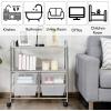 Giantex Rolling Storage Cart w/ 4 Drawers 2 Shelves Metal Rack Shelf Home Office School Beauty Salon Utility Organizer Cart with Wheels (Blue & Green)(Clear White)