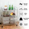 Giantex Rolling Storage Cart w/ 4 Drawers 2 Shelves Metal Rack Shelf Home Office School Beauty Salon Utility Organizer Cart with Wheels (Blue & Green)(Clear White)