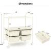 Giantex Rolling Storage Cart w/ 4 Drawers 2 Shelves Metal Rack Shelf Home Office School Beauty Salon Utility Organizer Cart with Wheels (Blue & Green)(Ivory)