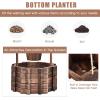 Giantex Rustic Wooden Wishing Well Planter with Hanging Bucket and Roof, Flower Plants Planter Wishing Wells for Outdoors Backyard Patio Garden Lawn Outside Decor