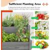 Giantex Set of 2 Raised Garden Bed, Elevated Wood Planter Box, Raised Bed Kit for Flowers Vegetables Fruits Herbs Outdoor Planting Container Patio, Balcony, Yard (Natural)(Gray)