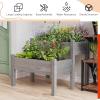 Giantex Set of 2 Raised Garden Bed, Elevated Wood Planter Box, Raised Bed Kit for Flowers Vegetables Fruits Herbs Outdoor Planting Container Patio, Balcony, Yard (Natural)(Gray)