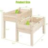 Giantex Set of 2 Raised Garden Bed, Elevated Wood Planter Box, Raised Bed Kit for Flowers Vegetables Fruits Herbs Outdoor Planting Container Patio, Balcony, Yard (Natural)(Natural)