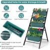 Giantex Set of 2 Vertical Planter Raised Bed, Elevated Garden Beds with Water Drainage Hole, Freestanding 5 Container Boxes for Herb Vegetables Flowers Growing, Outdoor Indoor Patio Balcony(Green)