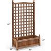 Giantex Set of 2 Wood Planter Free Standing Plant Raised Bed with Trellis for Garden or Yard (11″ D X 25″ W X 48″ H)(2)