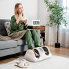 Giantex Shiatsu Foot Massager Machine for Feet, Nerve Pain Therapy Spa Gift Deep Kneading Rolling Massage for Leg Calf Ankle, Electric Shiatsu Foot Massager w/Remote, 4 Modes, Gray(White)