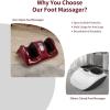 Giantex Shiatsu Foot Massager Machine for Feet, Nerve Pain Therapy Spa Gift Deep Kneading Rolling Massage for Leg Calf Ankle, Electric Shiatsu Foot Massager w/Remote, 4 Modes, Gray(Burgundy)