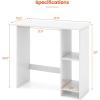 Giantex Small White Desk, Compact Study Writing Desk with 3-Position Adjustable Shelf, Anti-Toppling Kit, Modern PC Laptop Table, Home Office Computer Workstation for Small Space Bedroom Dorm(White)