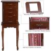 Giantex Standing Jewelry Cabinet Armoire with Top Flip Mirror, Jewelry Storage Organizer with 2 Side Doors for Necklaces, Jewelry Armoire Box Chest for Women Girls, Walnut(Walnut)