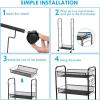 Giantex Storage Rack Trolley Cart Home Kitchen Organizer Utility Baskets with 5 Hooks (5 Tier, Black)(Black)