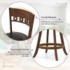 Giantex Swivel Bar Stools Set of 2, 24.5″ Counter Height Bar Chairs with Back, Rubber Wood Frame, Upholstered Farmhouse Faux Leather Barstools for Kitchen Island, Dining Room, Pub, Espresso(1)