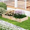 Giantex U-Shaped Raised Garden Bed, Wood Raised Garden Planter Box for Vegetables and Flowers, Easy Assembly, Garden Container for Backyard, Patio, Balcony (92.5″ Lx95 Wx11 H)(40″Lx40″Wx12″H)