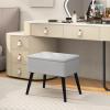 Giantex Vanity Stool Chair with Storage, Multifunctional 20″ Makeup Seat with Wood Legs, Ottoman Foot Rest, Upholstered Tufted Makeup Vanity Chair for Dressing Bedroom Living Room(Grey)