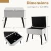 Giantex Vanity Stool Chair with Storage, Multifunctional 20″ Makeup Seat with Wood Legs, Ottoman Foot Rest, Upholstered Tufted Makeup Vanity Chair for Dressing Bedroom Living Room(Grey)