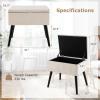 Giantex Vanity Stool Chair with Storage, Multifunctional 20″ Makeup Seat with Wood Legs, Ottoman Foot Rest, Upholstered Tufted Makeup Vanity Chair for Dressing Bedroom Living Room(Beige)